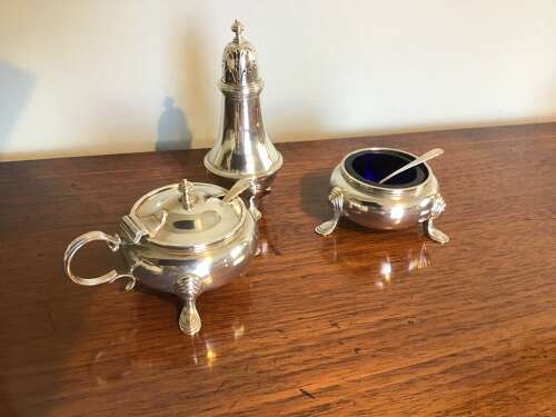 Silver cruet set