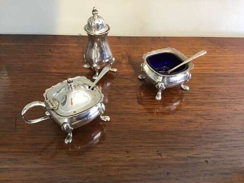 Silver cruet set