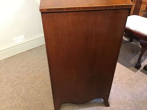 Antique mahogany bow front chest of drawers