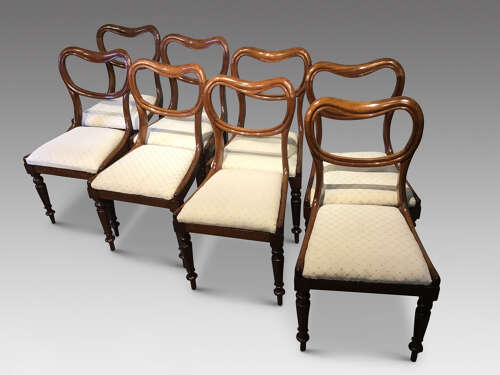 Set of eight antique dining chairs
