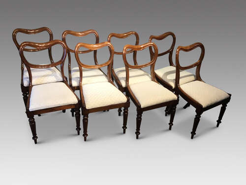 Set of eight antique dining chairs