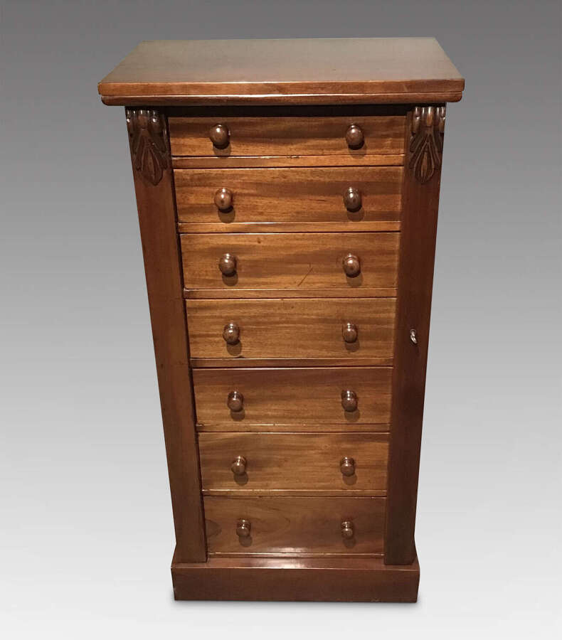 Antique mahogany Wellington chest