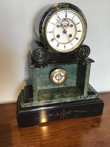Victorian slate mantle clock