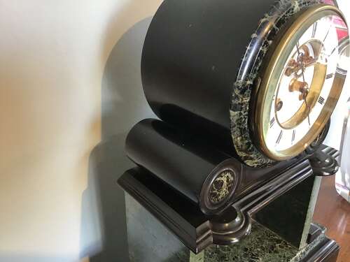 Victorian slate mantle clock