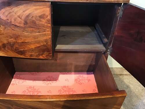 Antique bow front cabinet
