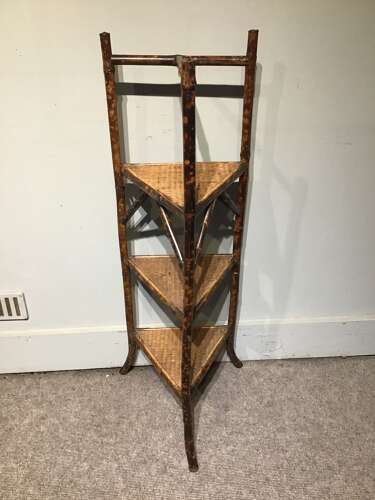 Antique bamboo corner stand