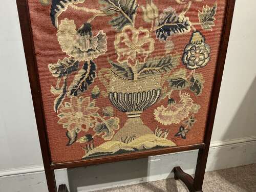 Antique fire screen