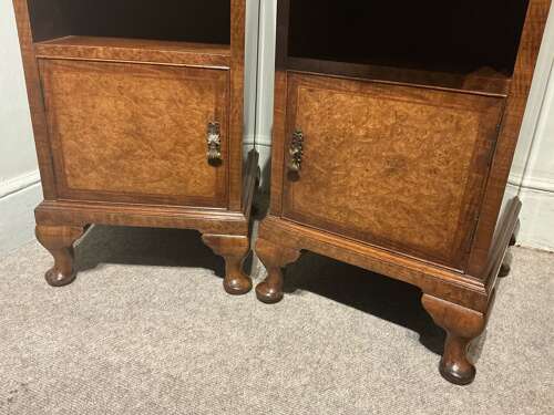 Pair of walnut bedside cabinets