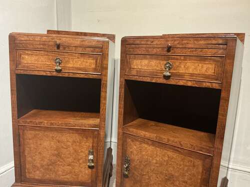 Pair of walnut bedside cabinets