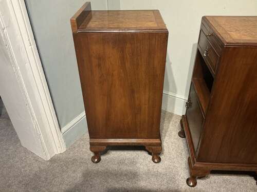 Pair of walnut bedside cabinets