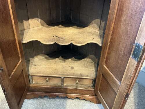Antique oak corner cabinet