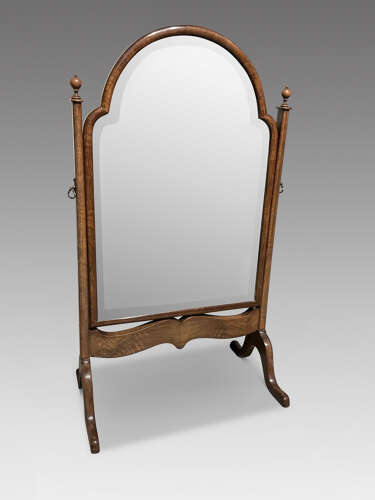 Antique walnut table mirror
