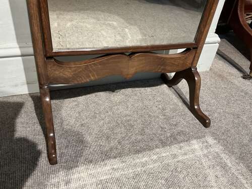 Antique walnut table mirror