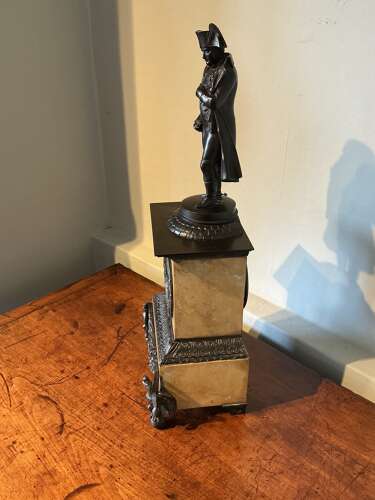 Antique French clock with bronze figure of Napoleon.