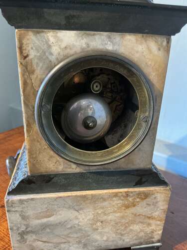 Antique French clock with bronze figure of Napoleon.