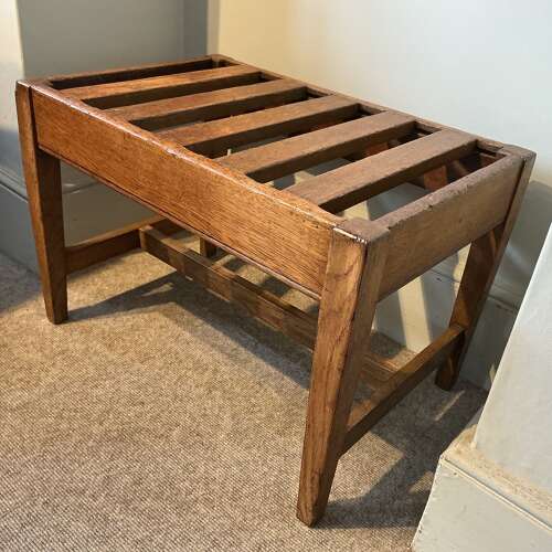 Oak luggage rack
